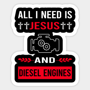 I Need Jesus And Diesel Engine Sticker